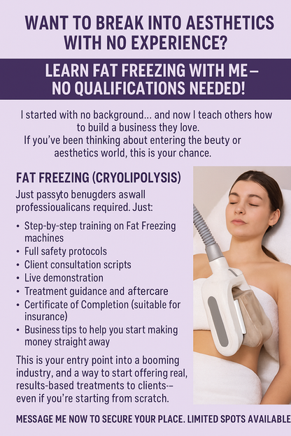 Cryolipolysis - Fat Freeze TRAINING COURSE👩‍🎓